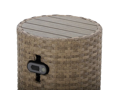 Newport Wosaic Wicker Side Table with Speaker & Charger