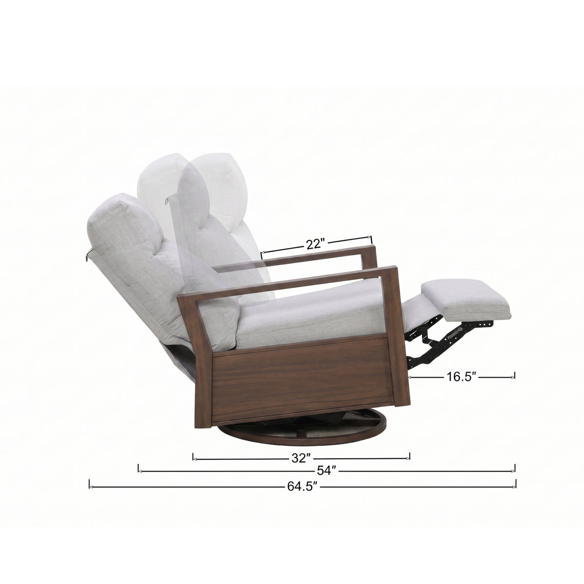 Shoreline Outdoor Recliner - Steeple Gray _ All-Weather Aluminum Frame _ Built-In Cover — Outdoor No - size