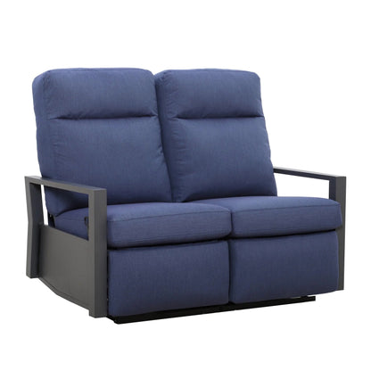 Shoreline 4-Seat Patio Aluminum Reclining Loveseat Conversation Set with Pair of Recliners | Outdoor Set