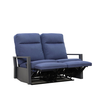 Shoreline 4-Seat Patio Aluminum Reclining Loveseat Conversation Set with Pair of Recliners | Outdoor Set