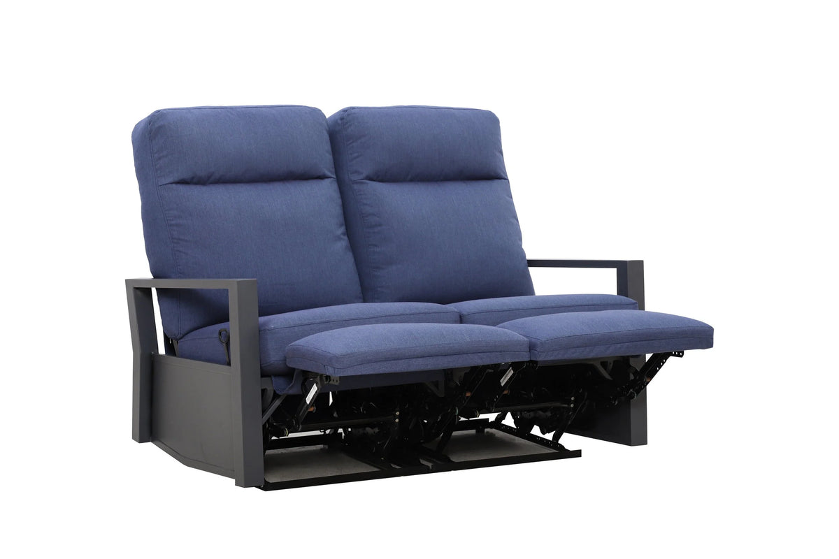 Shoreline Outdoor Aluminum Reclining Loveseat Sofa | Outdoor Sofa