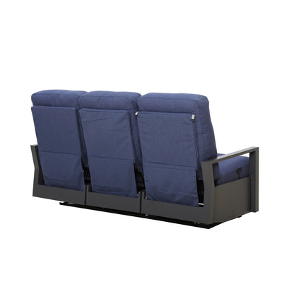 Shoreline 5-Seat Patio Aluminum Reclining Sofa Conversation Set with Pair of Recliners | Outdoor Set