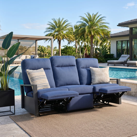 Shoreline Outdoor Aluminum Reclining Sofa | Outdoor Sofa