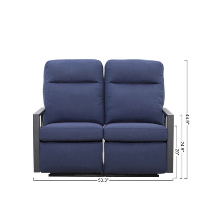 Shoreline 4-Seat Patio Aluminum Reclining Loveseat Conversation Set with Pair of Recliners | Outdoor Set