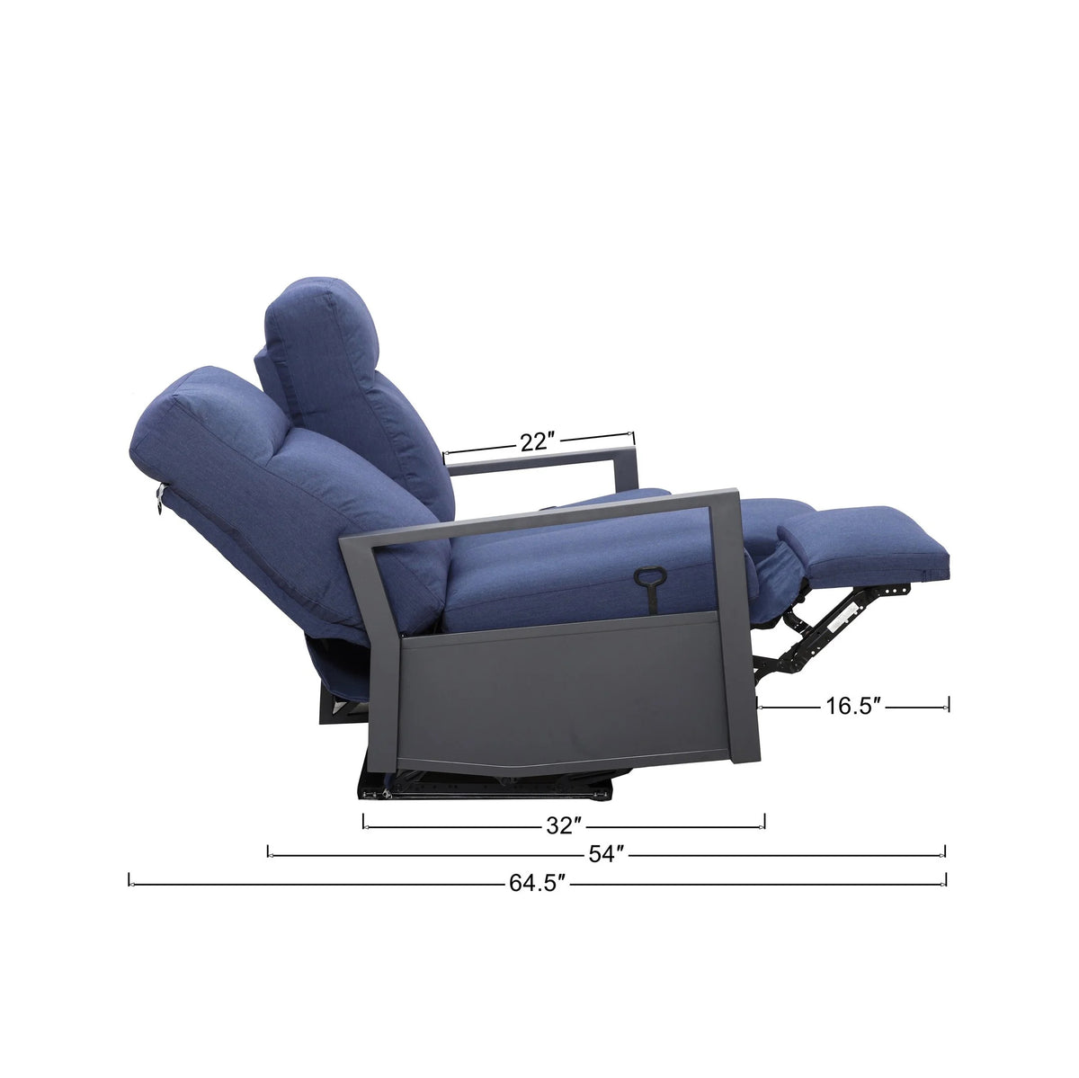 Shoreline 4-Seat Patio Aluminum Reclining Loveseat Conversation Set with Pair of Recliners | Outdoor Set