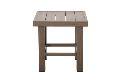 Shoreline Outdoor Wood-Look Aluminum Side Table