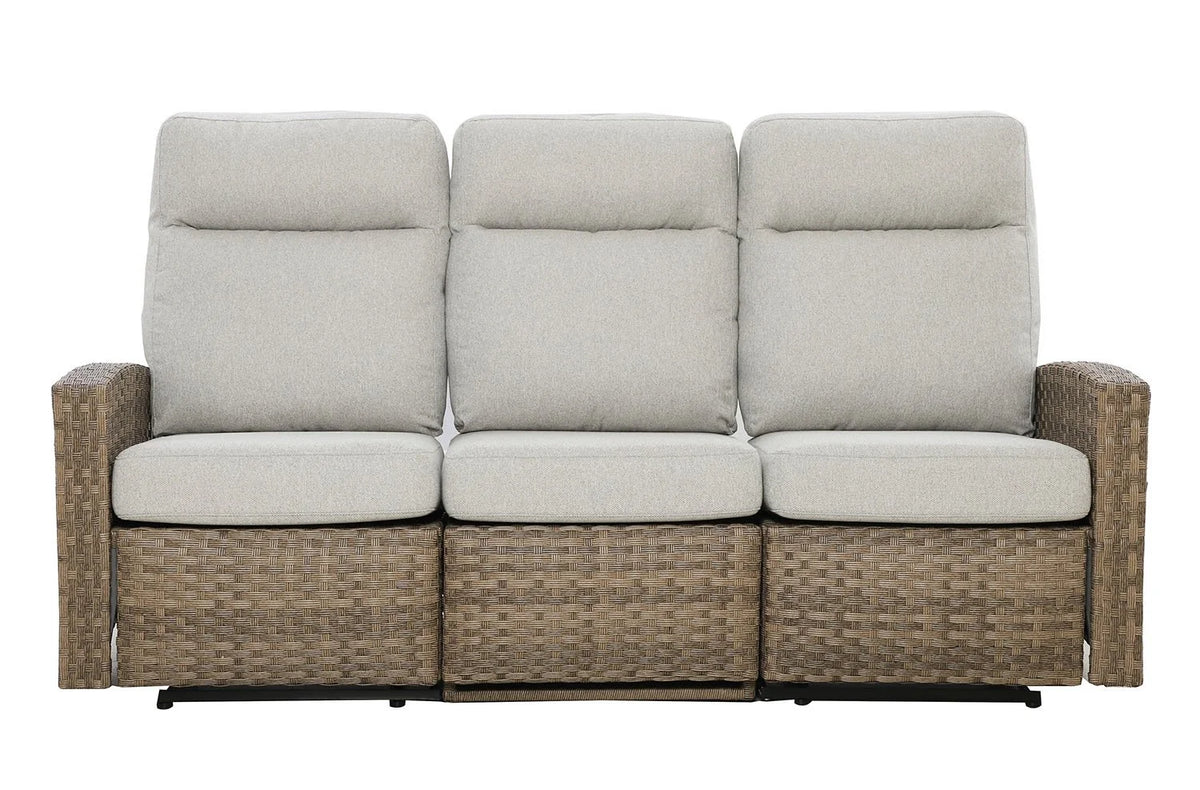 Newport Three-Seat Outdoor Wicker Reclining Sofa