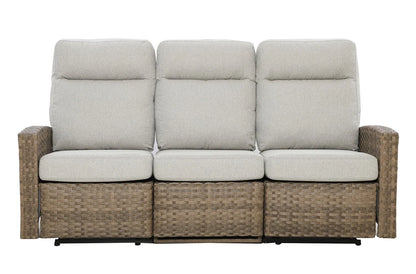 Newport Three-Seat Outdoor Wicker Reclining Sofa