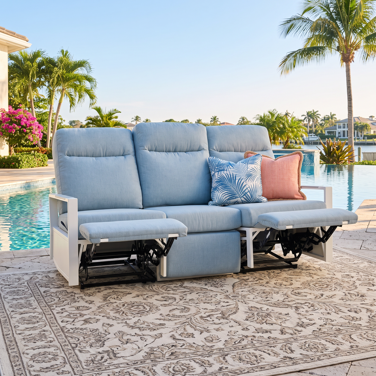 Kiesta Outdoor Aluminum Reclining Sofa | Outdoor Sofa