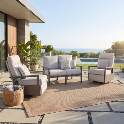 Huntington 4-piece Patio Aluminum Modular Seating Group with Cushions | Outdoor Set