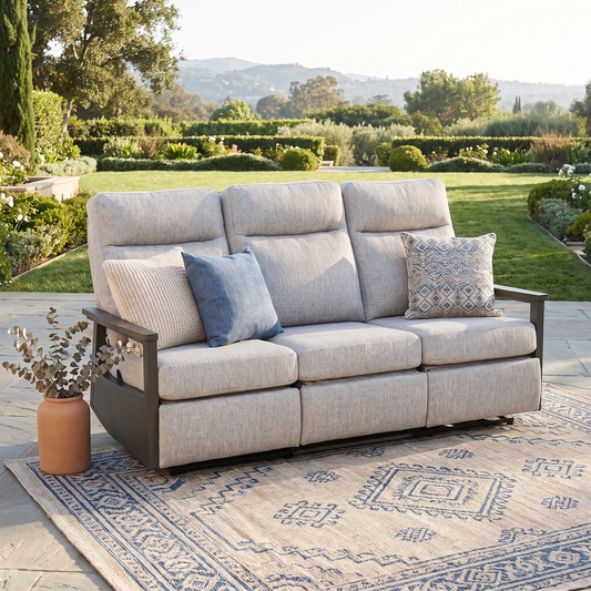Huntington Three-Seat Outdoor Aluminum Reclining Sofa |Outdoor Sofa