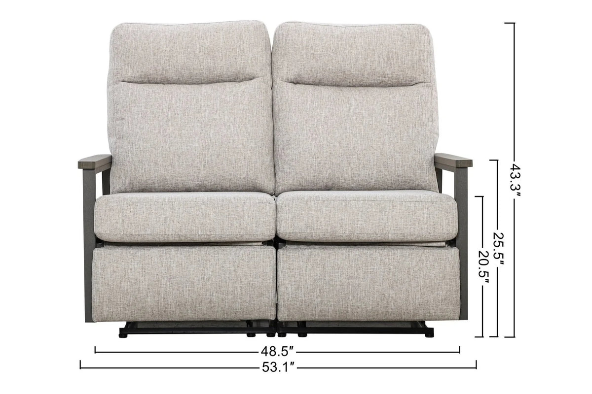 Huntington Outdoor Aluminum Reclining Loveseat — Outdoor Nook USA - size