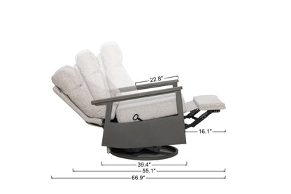 Huntington 5-seat Patio Aluminum Reclining Sofa Conversation Set in Sunbrella® Canvas Canvas — Outdo - size