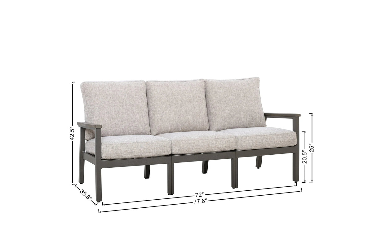 Huntington 5-piece Patio Aluminum Modular Seating Group with Cushions _ Outdoor Set — Outdoor Nook U - size
