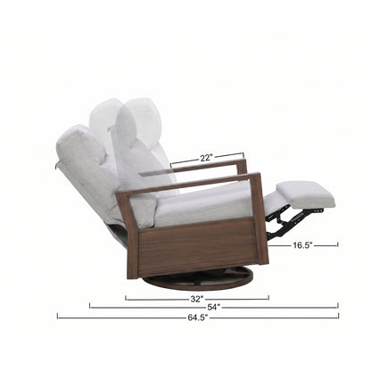 Shoreline Aluminum Outdoor 2PC Swivel Glider Recliners in Steeple Gray and Side Table — Outdoor Nook - size