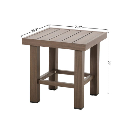 Shoreline Wood-Look Aluminum Side Table _ Outdoor Nook — Outdoor Nook USA - size