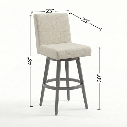 Solurium Armless Bar Stool - Autumn Brown _ Outdoor Upholstered Armless Bar Stool — Outdoor Nook USA - size