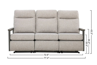 Huntington Three-Seat Outdoor Aluminum Reclining Sofa in Sunbrella® Canvas Canvas — Outdoor Nook USA - size
