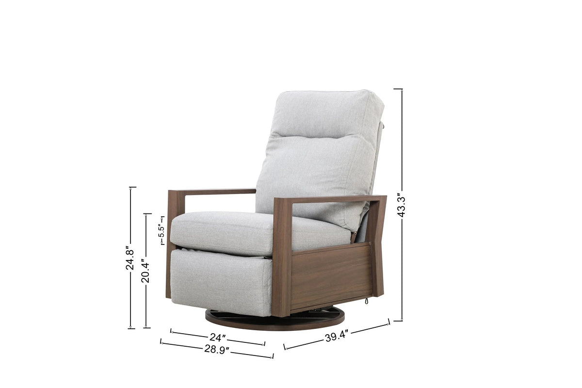 Shoreline Outdoor Recliner - Steeple Gray _ All-Weather Aluminum Frame _ Built-In Cover — Outdoor No - size