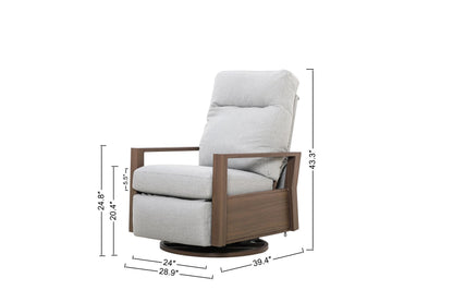 Shoreline Outdoor Recliner - Steeple Gray _ All-Weather Aluminum Frame _ Built-In Cover — Outdoor No - size