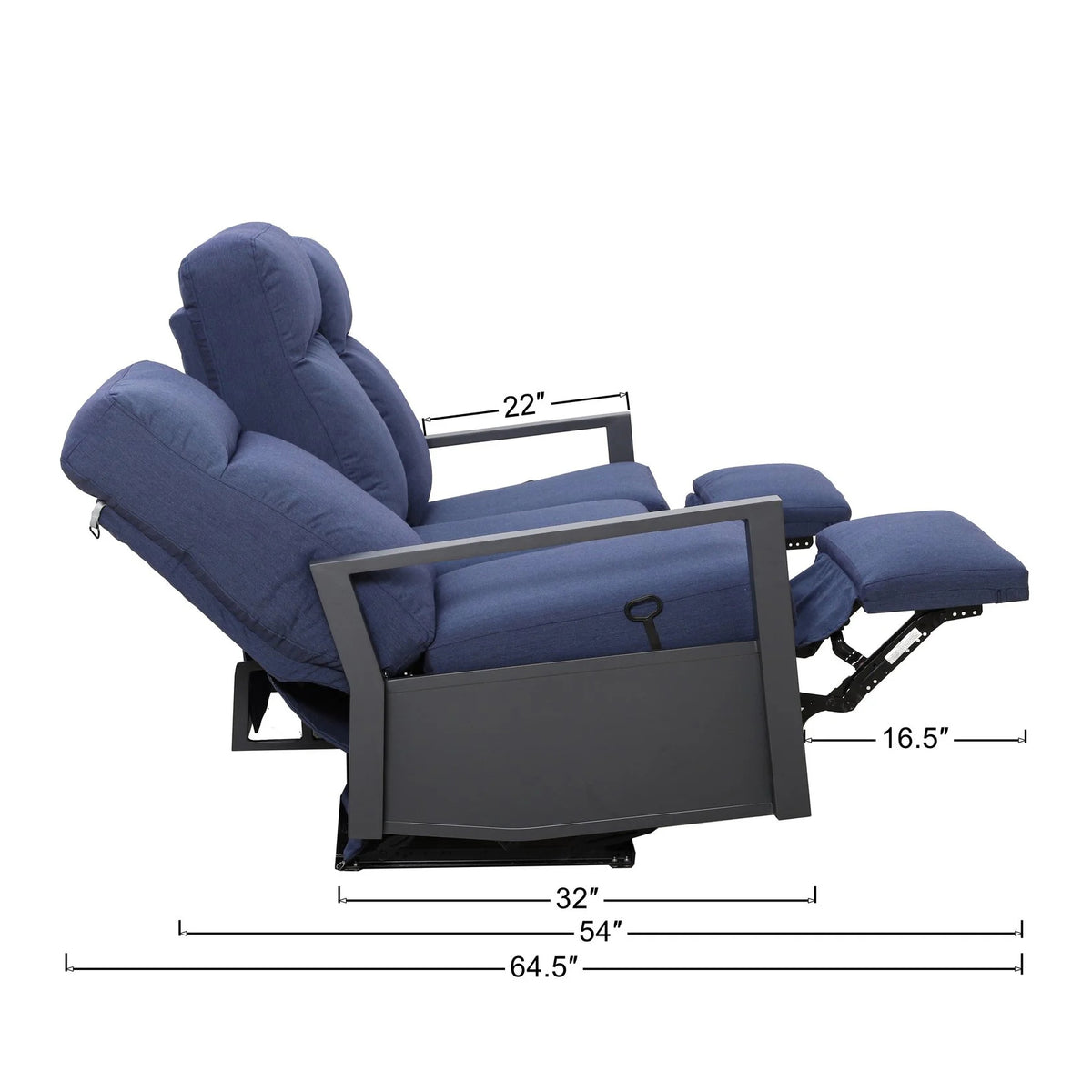 Shoreline 5-Seat Patio Aluminum Reclining Sofa Conversation Set with Pair of Recliners — Outdoor Noo - size