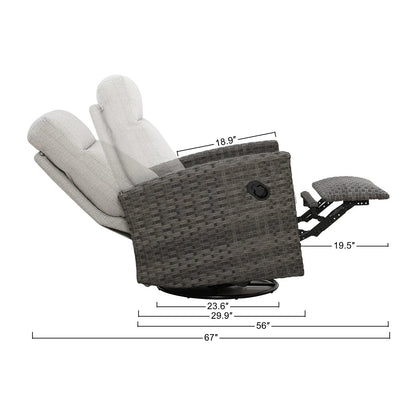 Malibu II Outdoor Wicker Reclining Loveseat Conversation Set with a pair of Recliners — Outdoor Nook - size