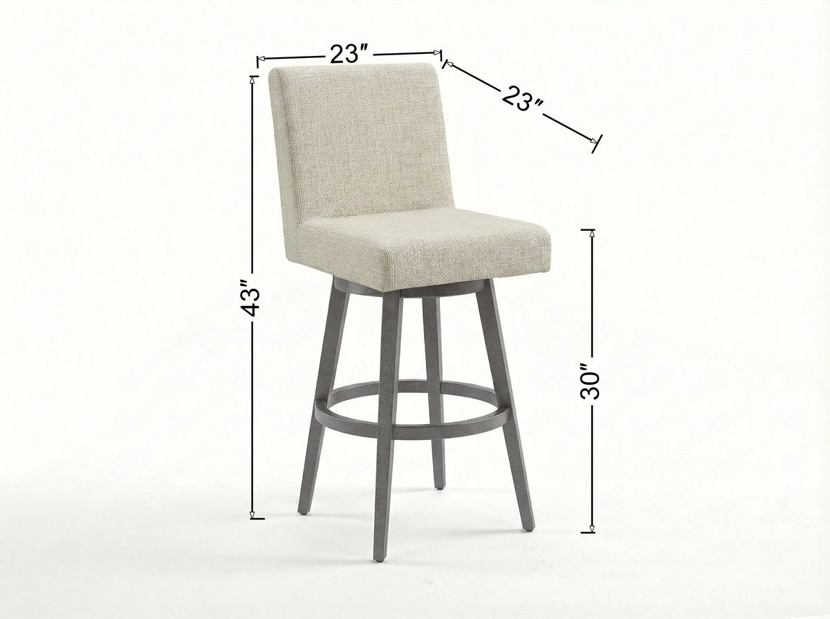 Solurium Armless Bar Stool - Shadow Lattice _ Outdoor Upholstered Armless Bar Stool — Outdoor Nook U - size