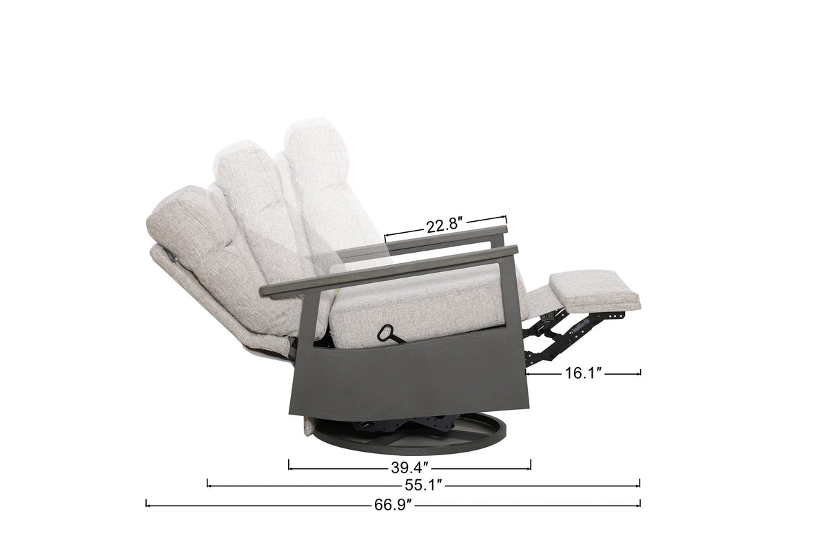 Huntington 5-piece Patio Aluminum Modular Seating Group with Cushions _ Outdoor Set — Outdoor Nook U - size