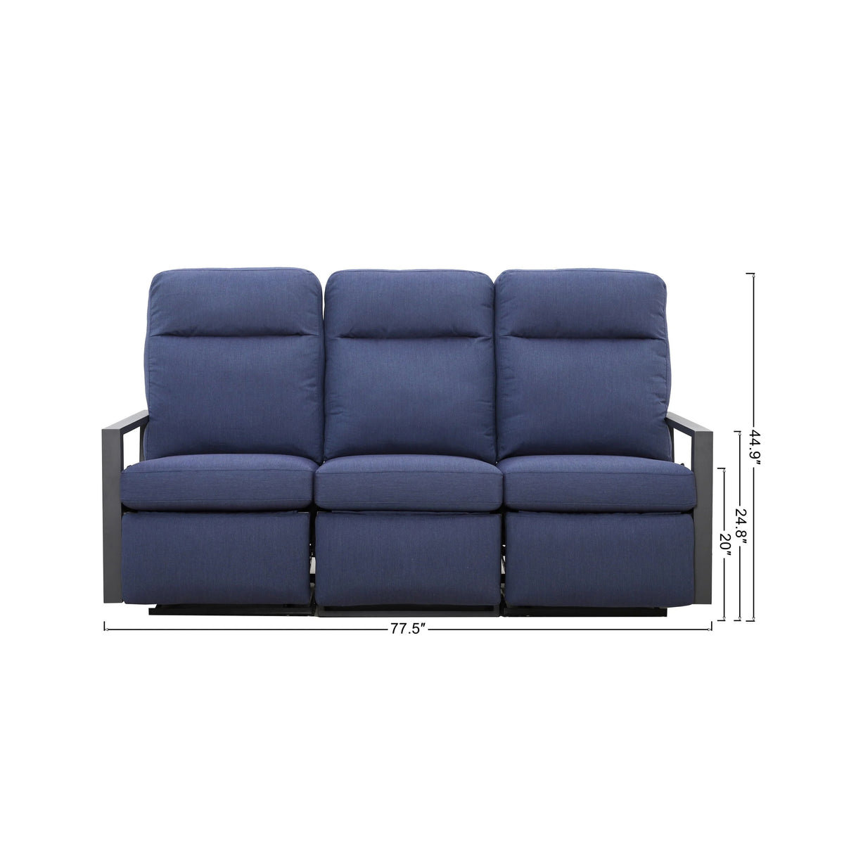 Shoreline 5-Seat Patio Aluminum Reclining Sofa Conversation Set with Pair of Recliners — Outdoor Noo - size