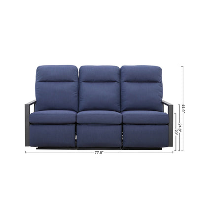 Shoreline 5-Seat Patio Aluminum Reclining Sofa Conversation Set with Pair of Recliners — Outdoor Noo - size