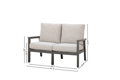 Huntington 4-piece Patio Aluminum Modular Seating Group with Cushions | Outdoor Set — Outdoor Nook USA - size