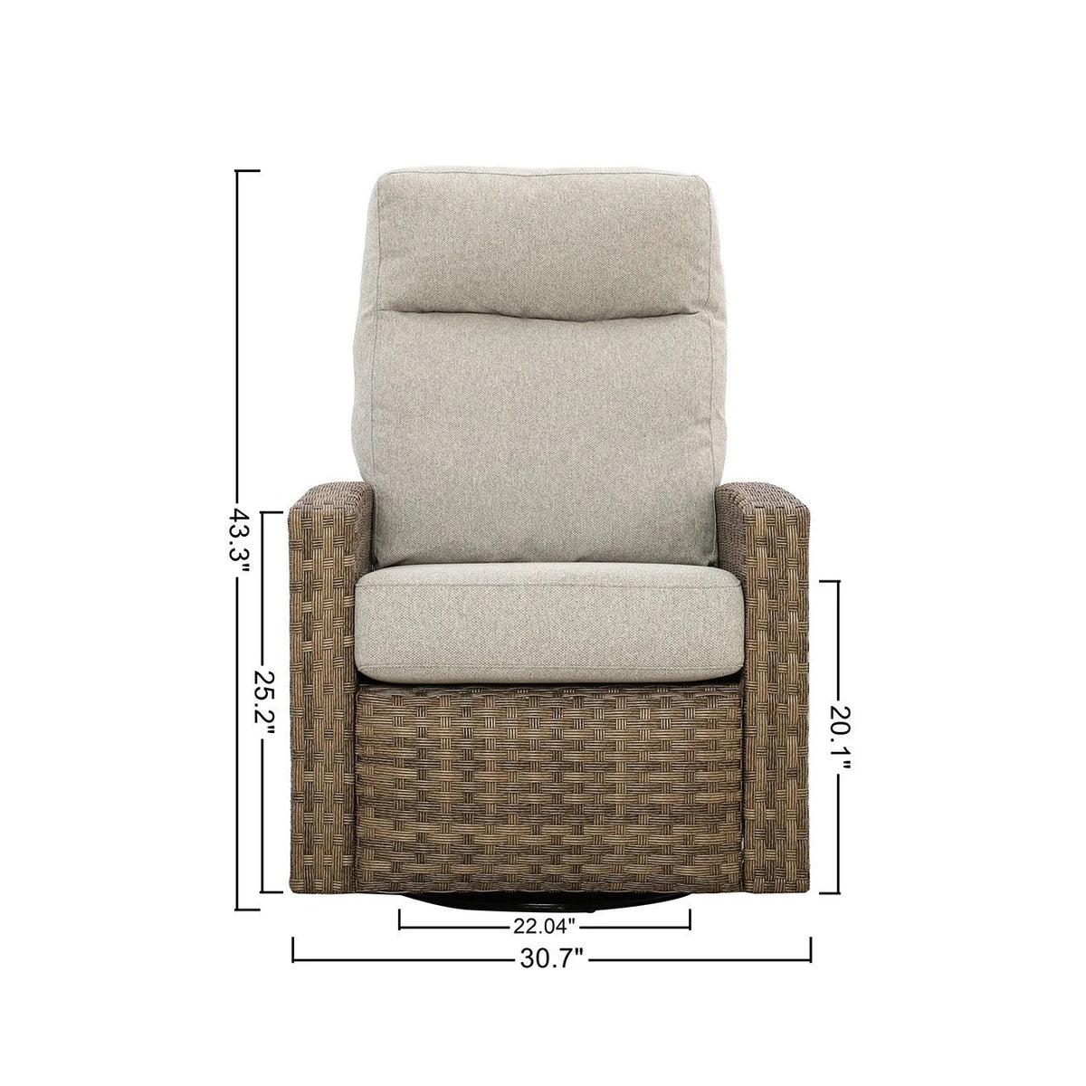 Newport Outdoor Wicker Reclining Console Loveseat Conversation Set with 2 Recliners in Sunbrella — O - size