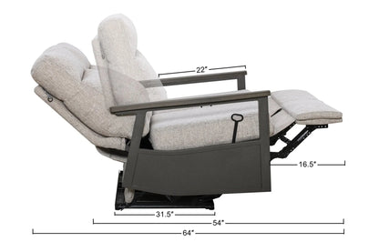 Huntington Outdoor Aluminum Reclining Loveseat Sofa in Sunbrella® Canvas Canvas — Outdoor Nook USA - size