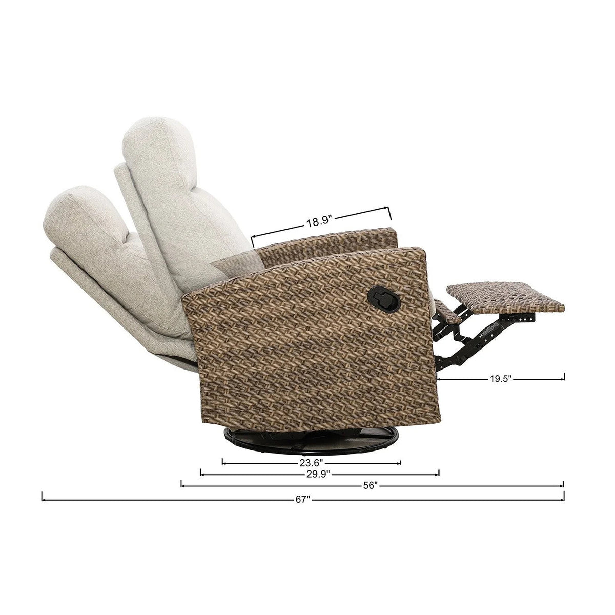 Newport Outdoor Wicker Reclining Loveseat Conversation Set with Recliners in Sunbrella® Spectrum — O - size