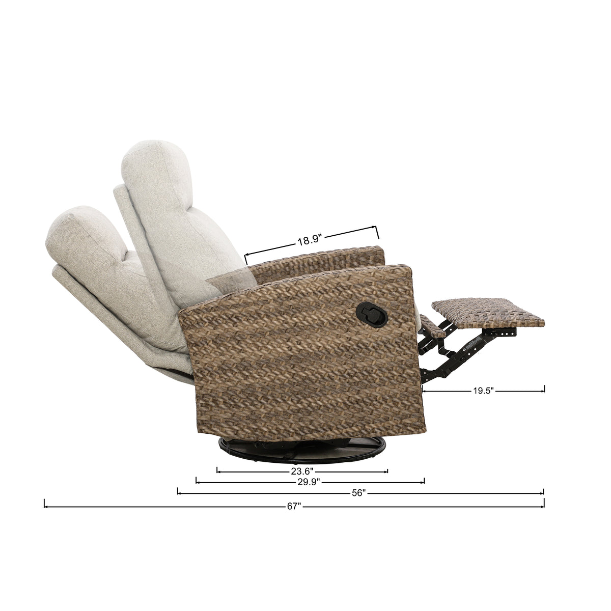 Newport 5-piece Patio Wicker Modular Sofa Set with Swivel Glider Recliners | Outdoor Set