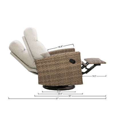 Newport 5-piece Patio Wicker Modular Sofa Set with Swivel Glider Recliners | Outdoor Set