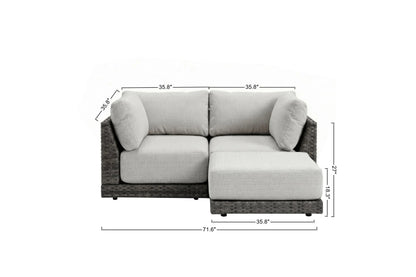 Malibu II 5-piece Patio Wicker Modular Sectional Sofa with Swivel Glider Recliners | Outdoor Set