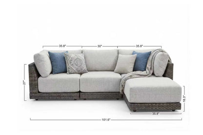 Malibu II 6-piece Patio Wicker Modular Sectional Sofa Set with Swivel Glider Recliners | Outdoor Set
